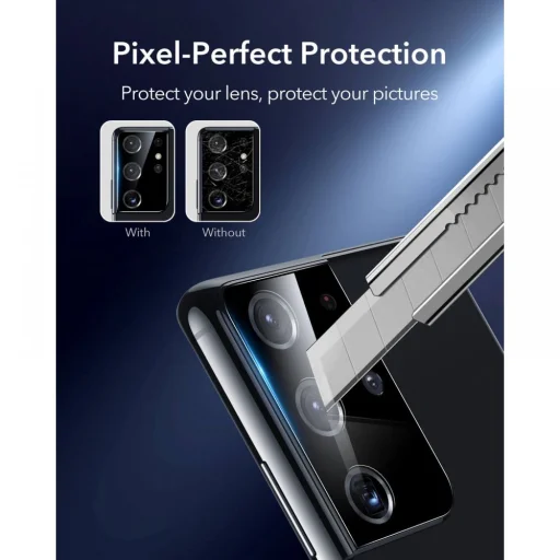 ESR 2x kameralencsevédő 9H üveg Samsung S21 Ultra - 3