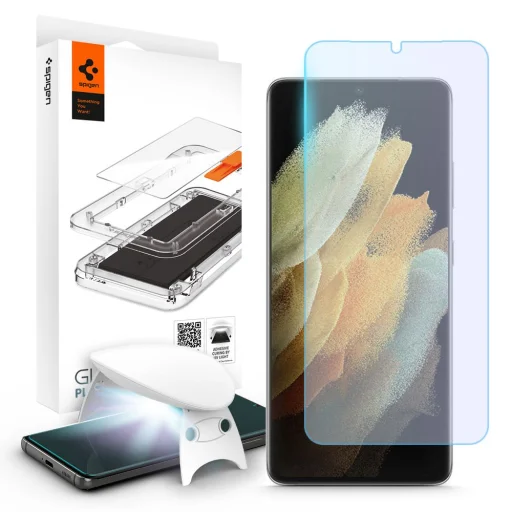 Spigen Glass.Tr Platinum kijelzővédő üvegfólia UV lámpával Samsung S21 Ultra (AGL02527) - 1