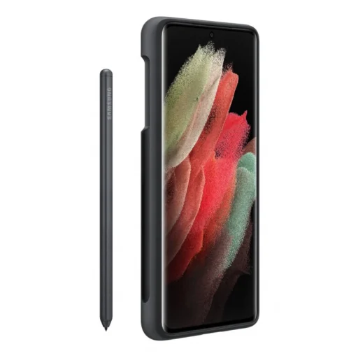 Samsung S21 Ultra Samsung gyári szilikon tok S-Pen tollal és tartóval fekete (EF-PG99PTBEGWW) - 1
