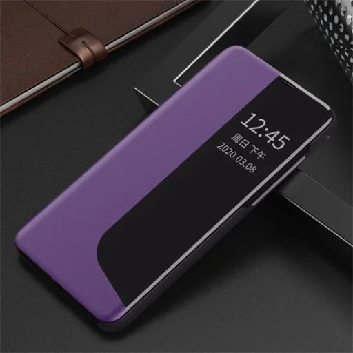 Eco Leather View Case intelligens fliptok Huawei P30 Pro lila - 1