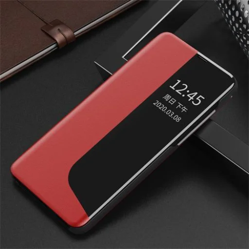 Eco Leather View Case intelligens fliptok Huawei P30 Pro piros - 1
