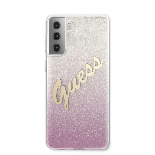 Samsung S21+ Plus Guess GUHCS21MPCUGLSPI Glitter Gradient Vintage tok flitteres pink - 3