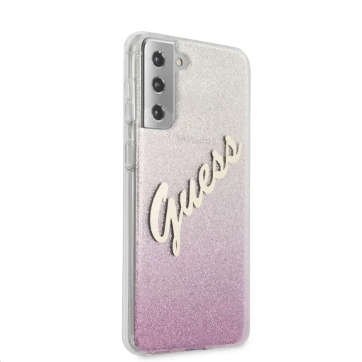 Samsung S21+ Plus Guess GUHCS21MPCUGLSPI Glitter Gradient Vintage tok flitteres pink - 4