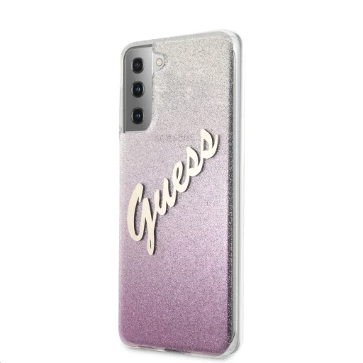 Samsung S21+ Plus Guess GUHCS21MPCUGLSPI Glitter Gradient Vintage tok flitteres pink - 1