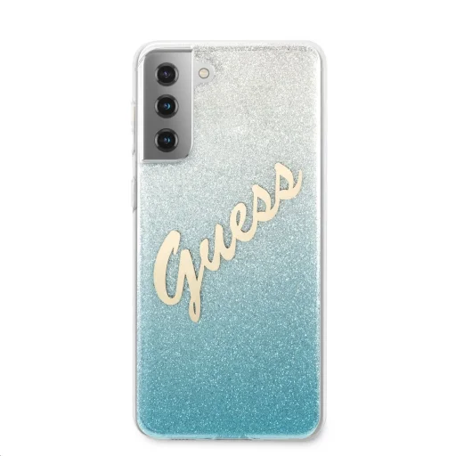 Samsung S21+ Plus Guess GUHCS21MPCUGLSBL Glitter Gradient Vintage tok flitteres világoskék - 3