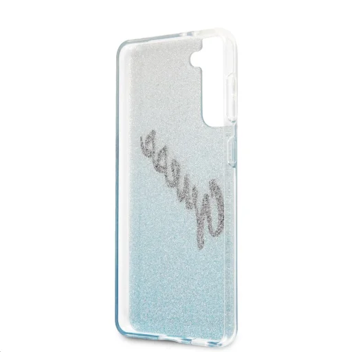 Samsung S21+ Plus Guess GUHCS21MPCUGLSBL Glitter Gradient Vintage tok flitteres világoskék - 5