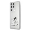 Samsung S21 Ultra átlátszó tok Karl Lagerfeld KLHCS21LCFNRC Choupette Fun
