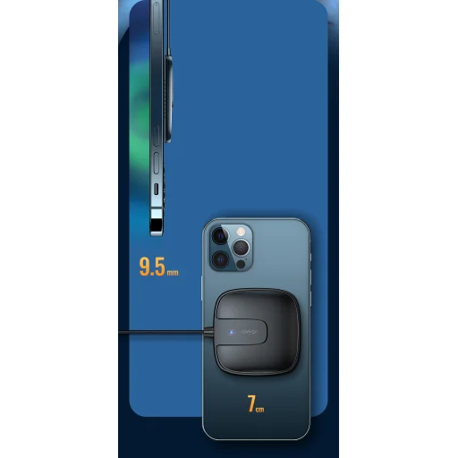 USAMS CD159 W1 Extra vékony MagSafe vezeték nélküli Qi mágneses töltő 15W fekete - 2