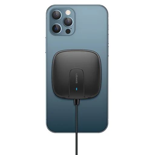 USAMS CD159 W1 Extra vékony MagSafe vezeték nélküli Qi mágneses töltő 15W fekete - 1