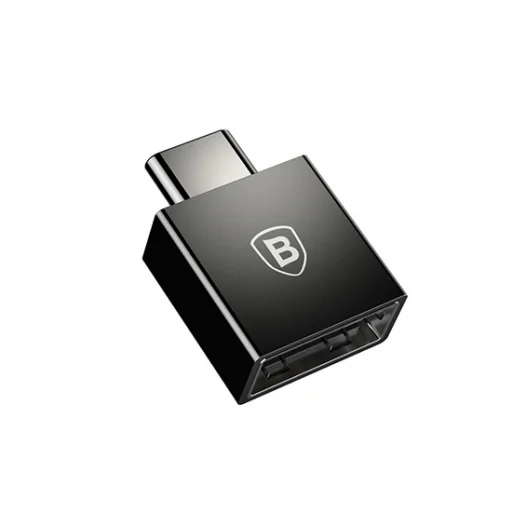 Baseus Adapter USB Type C csatlakozó - USB-A aljzat 2,4A fekete (CATJQ-B01) - 1