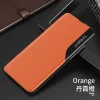 Eco Leather View Case intelligens fliptok Samsung A42 5G narancs - 2