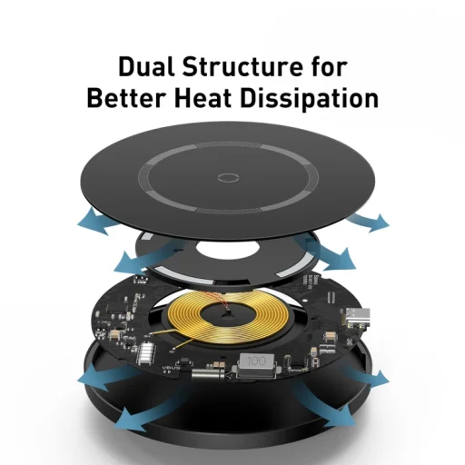 Baseus Simple Magnetic vezeték nélküli Qi töltő 15W iPhone 12 modellhez fekete (WXJK-E01) - 4