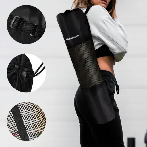 Wozinsky gymnastic csúszásmentes fitness matrac edzéshez 181cm x 63cm x 1cm fekete (WNSP-BLAC) - 11