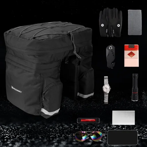 Wozinsky Biciklis táska hátsó csomagtartóra vállpánttal 60L fekete (WBB13BK) - 11