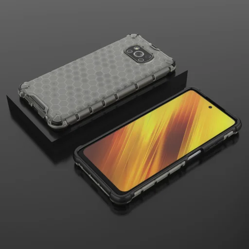 Honeycomb armor TPU tok Xiaomi Poco X3 NFC fekete - 11