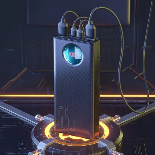 Baseus Ambilight 30000mAh powerbank 65W PD3.0 QC3.0 4x USB / 1x USB Type C + Type-C kábel fekete (PPLG-A01) - 10