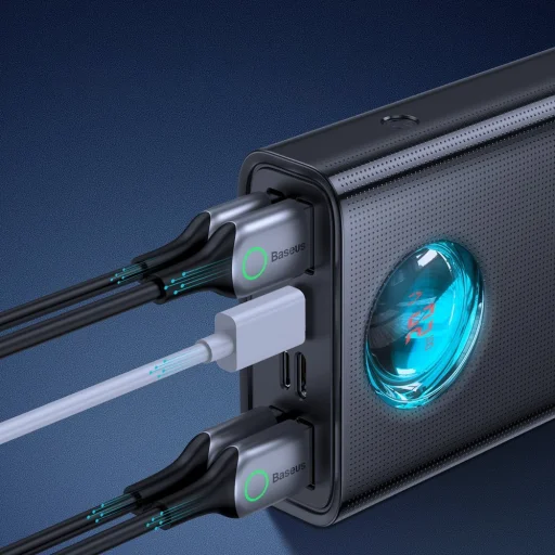 Baseus Ambilight 30000mAh powerbank 65W PD3.0 QC3.0 4x USB / 1x USB Type C + Type-C kábel fekete (PPLG-A01) - 13