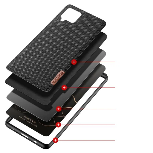 Dux Ducis Fino nylon bevonatú tok Samsung A42 5G fekete - 3