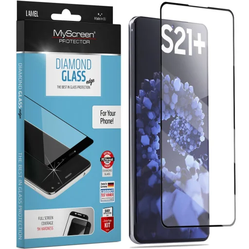 MyScreen Diamond Edge 5D kijelzővédő üvegfólia SAMSUNG S21+ PLUS fekete - 1