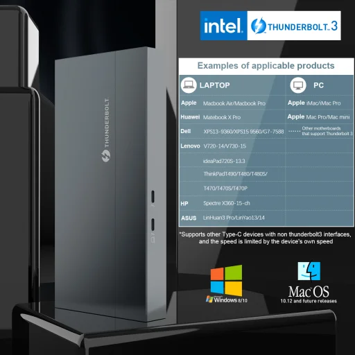 Rocketek 9in1 USB Type-C HUB USB 3.0/Thunderbolt 3 USB-C dokkoló szürke - 2