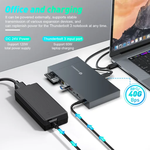 Rocketek 9in1 USB Type-C HUB USB 3.0/Thunderbolt 3 USB-C dokkoló szürke - 6
