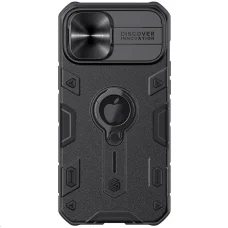 iPhone 12 Pro Max Nillkin CamShield Armor tok fekete (Hátlapi Logó kivágással)