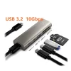 ROCKETEK 5 in 1 USB Type C HUB - USB Type C PD, 2x USB-C 3.1, USB 3.1, SD és microSD kártyaolvasó szürke thumbnail