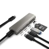 ROCKETEK 5 in 1 USB Type C HUB - USB Type C PD, 2x USB-C 3.1, USB 3.1, SD és microSD kártyaolvasó szürke thumbnail