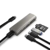 ROCKETEK 5 in 1 USB Type C HUB - USB Type C PD, 2x USB-C 3.1, USB 3.1, SD és microSD kártyaolvasó szürke thumbnail