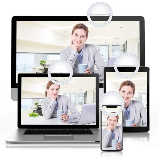 LED Selfie körfény USB, tölthető + Micro USB kábel pink - 11