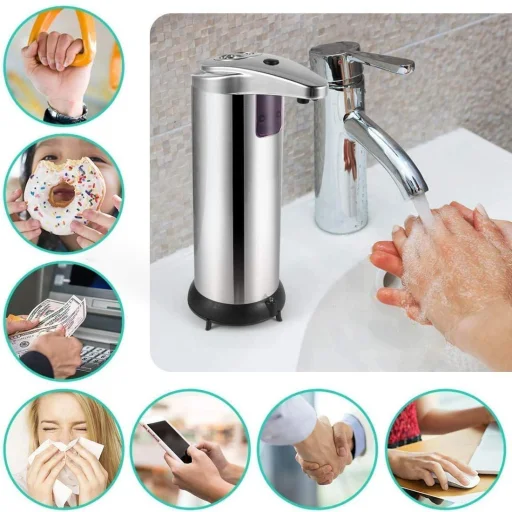 Magic automata érintés mentes szappan adagoló fém színű - 6