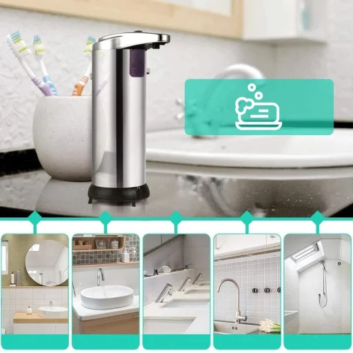 Magic automata érintés mentes szappan adagoló fém színű - 7