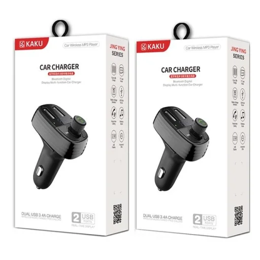 KAKU Jingying Bluetooth FM Transmitter + autós töltő  3.4A 2xUSB MP3 fekete (KSC-184) - 7