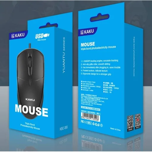KAKU Yuantu három gombos optikai egér USB fekete (KSC-355) - 6