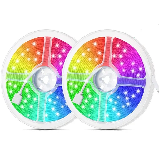 RGB LED szalag 5m vízálló 7W 300db LED távirányítóval, hálózati adapterrel - 3