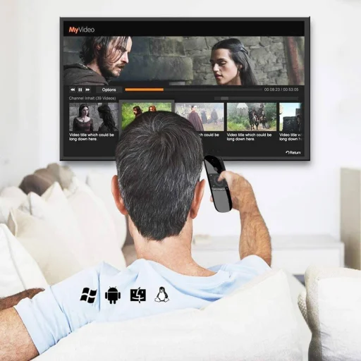 USB-s Univerzális Vezeték nélküli távirányító billentyűzettel 2.4G USB fekete angol kiosztás - 6