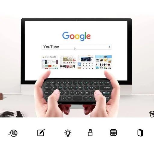 USB-s Univerzális Vezeték nélküli távirányító billentyűzettel 2.4G USB fekete angol kiosztás - 7