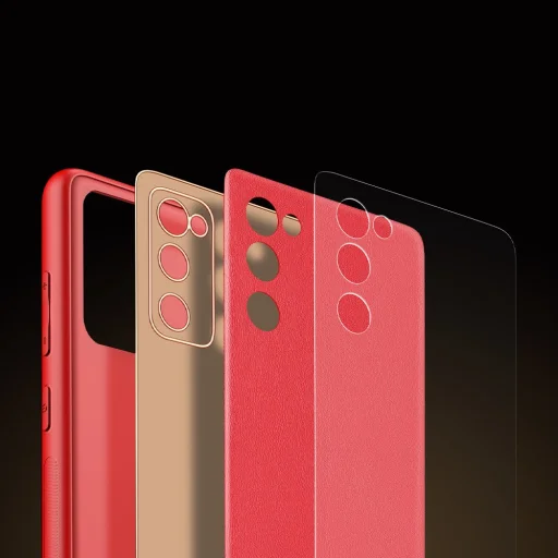 Dux Ducis Yolo Elegáns Tok  TPU és PU anyagból Samsung Galaxy S20 FE 5G készülékhez piros színben - 8