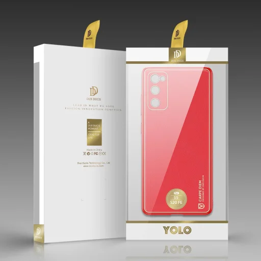 Dux Ducis Yolo Elegáns Tok  TPU és PU anyagból Samsung Galaxy S20 FE 5G készülékhez piros színben - 12