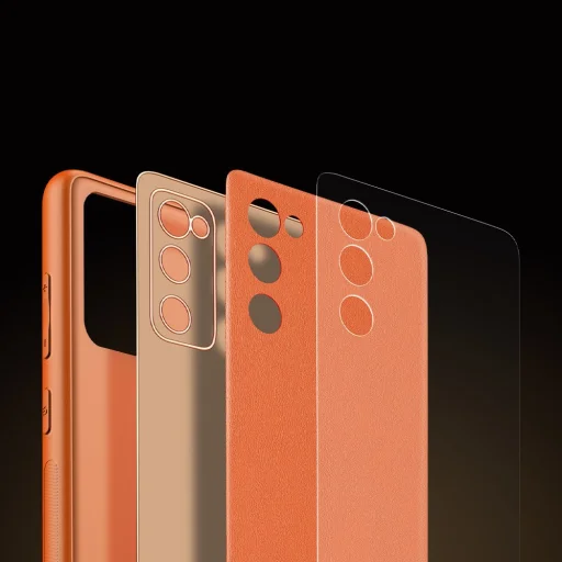 Dux Ducis Yolo Elegáns Tok  TPU és PU anyagból Samsung Galaxy S20 FE 5G készülékhez narancs színben - 11