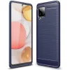 Karbonszál mintás Flexibilis TPU tok Samsung Galaxy A42 FE 5G készülékhez Kék színben - 1