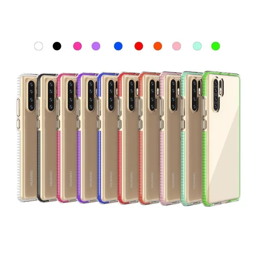 Spring átlátszó TPU tok színes kerettel Huawei P30 Pro sötétkék - 4