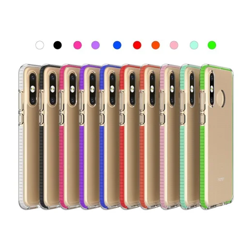 Huawei P30 Lite Spring átlátszó TPU tok színes kerettel sötétékék - 4