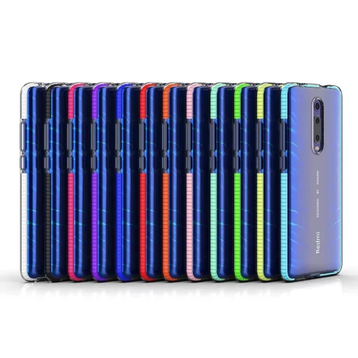 Xiaomi Mi 9T / Xiaomi Mi 9T Pro Spring átlátszó TPU tok színes kerettel sötétkék - 5