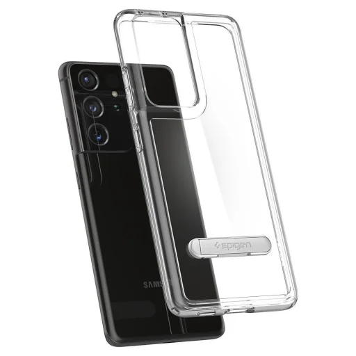 Samsung S21 Ultra Spigen hybrid S tok kihajtható támasszal crystal clear színben (ACS02353) - 3