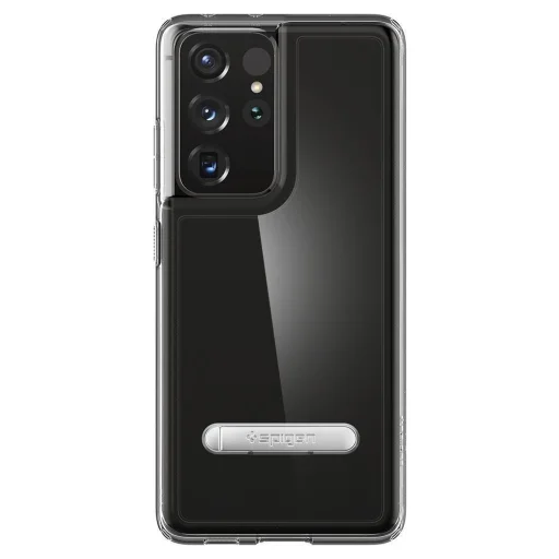 Samsung S21 Ultra Spigen hybrid S tok kihajtható támasszal crystal clear színben (ACS02353) - 5
