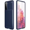 Samsung S21 Armored szénszál mintájú TPU tok kék thumbnail