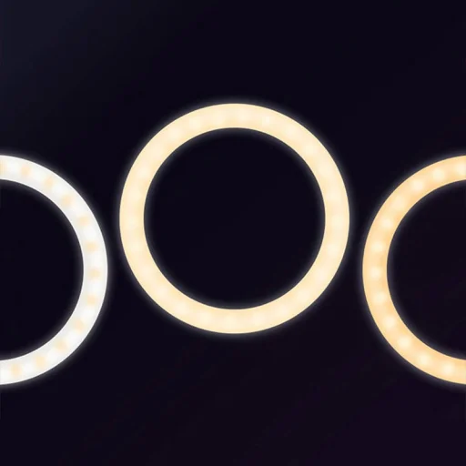 Kaku asztali LED körfény, ringlight tartó állvány 3 telefonhoz fekete (KSC-469) - 5