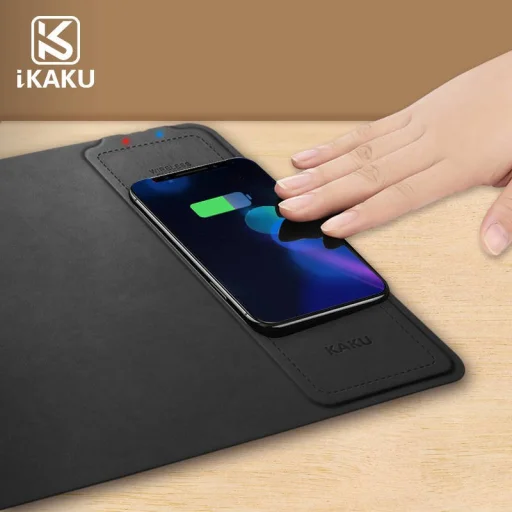 KAKU Egérpad vezeték nélküli Qi 5W töltéssel fekete - 5