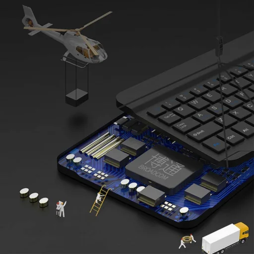 Kaku Bluetooth vezeték nélküli billentyűzet 8'' fekete (KSC-339) - 3